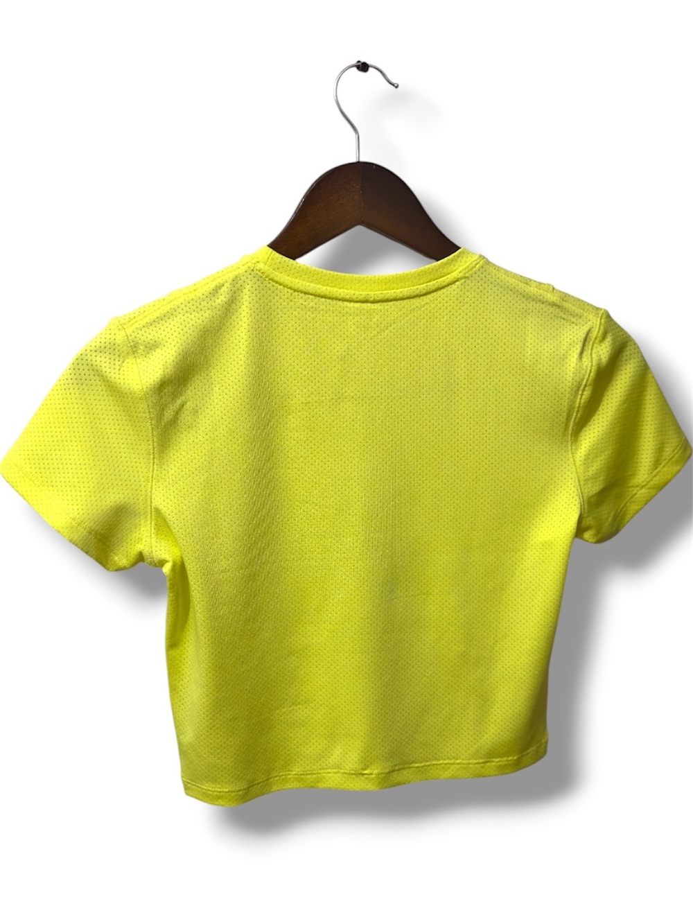 Adidas | Bundle Set: Neon Yellow Cropped Mesh Tee & Black 3-Stripe Leggings (L) - Picture 7 of 16